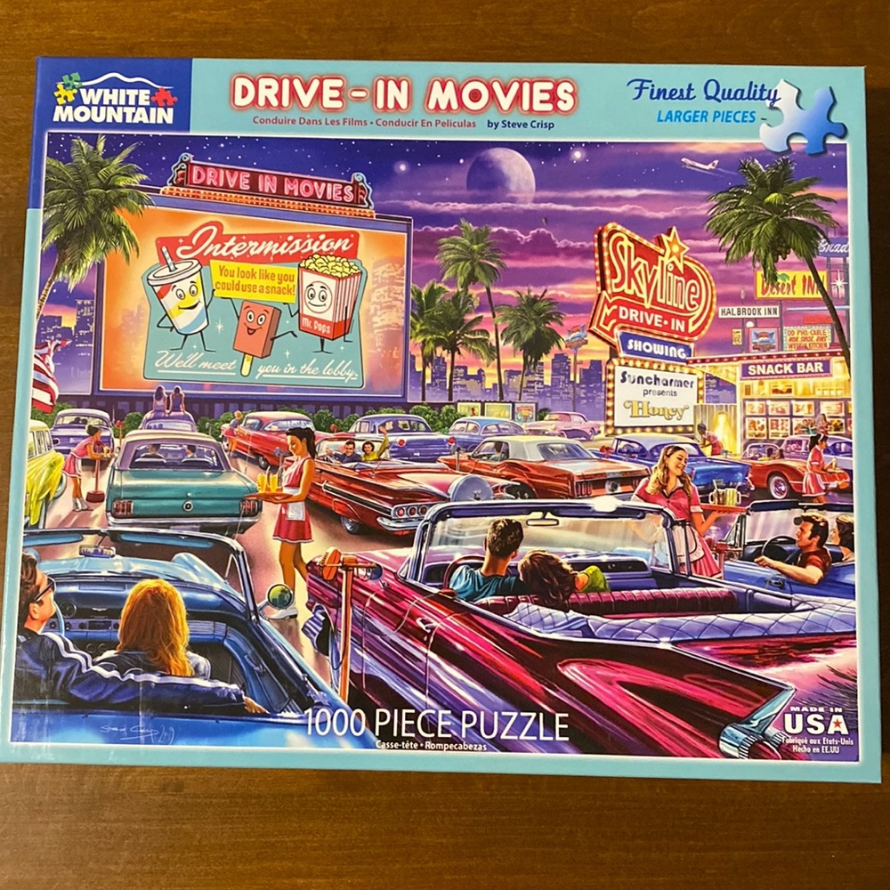 1000 piece jigsaw puzzle,  Drive-In Movies